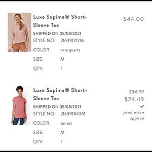 2 TOPS!  J. Jill Luxe Supima short sleeve tees